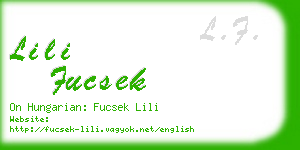 lili fucsek business card